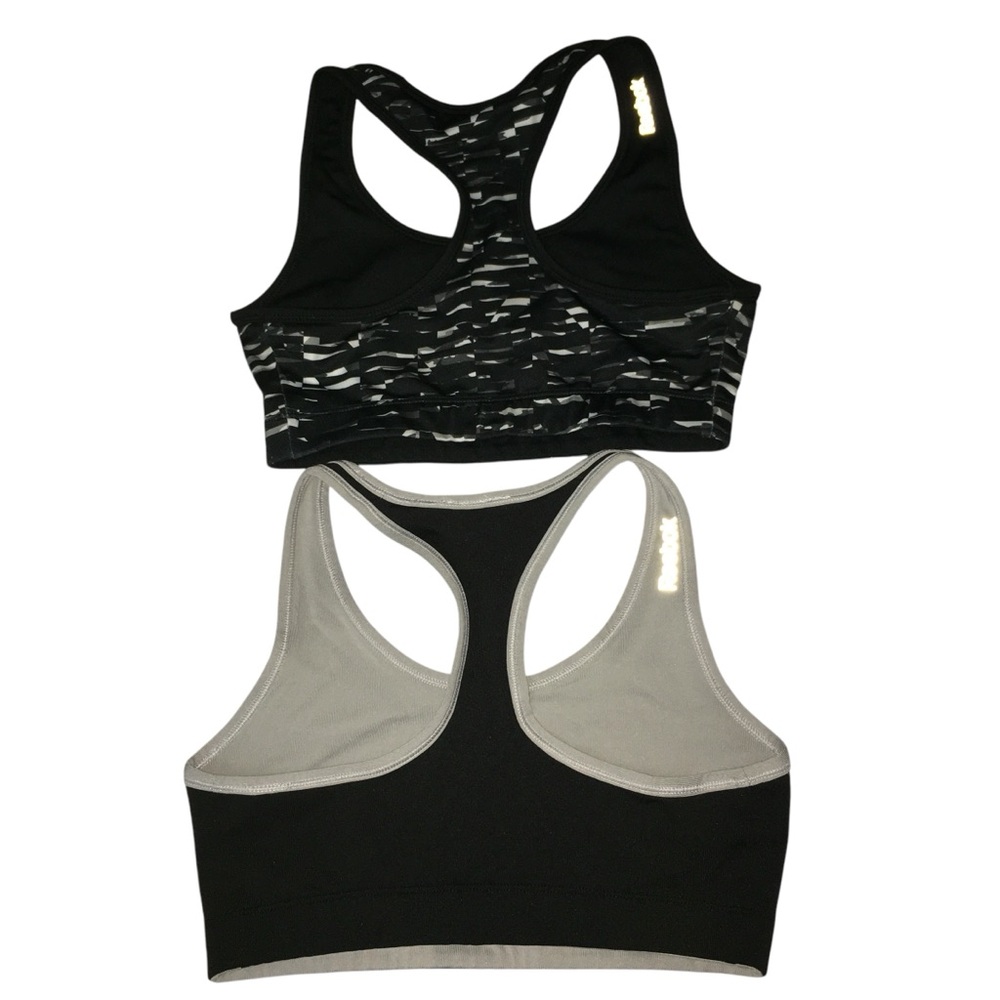 (2) REEBOK Racerback Black Gray Sports Bras - Women’s Small - Picture 4 of 12